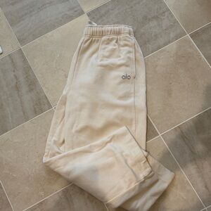 ALO Cream Sweatpants wide leg